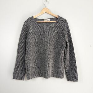 Pullover Sweater Mohair Chunky Minimalist Contemporary Neutral Capsule Gray L